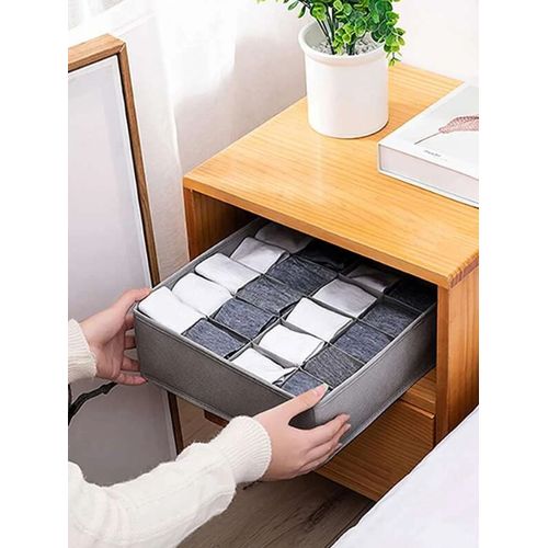 organisateur de sous-vêtements et chaussette, Rangement de tiroir 24 cellules pliable en tissu