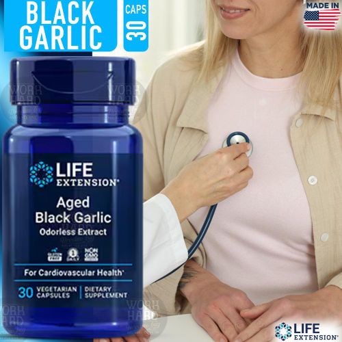 Aged Black Garlic Soutien en matière de santé cardiaque, de cholestérol et de tension artérielle 30 Capsules