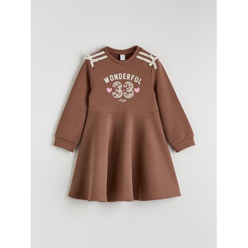 Robe Imprimée pour Filles à Col Rond