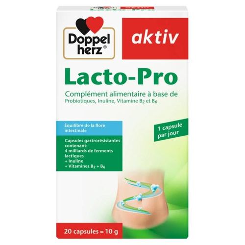 Lacto-Pro équilibre flore intestinale 20 Caps-Probiotiques