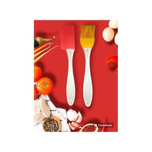 Ensemble de Spatule à gateau + Pinceau/Brosse de cuisine en silicone
