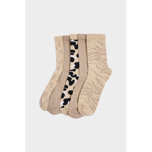 Chaussettes Longues Coton Imprimé Animalier 5 Femme
