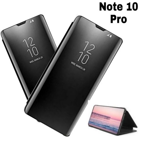 Coque Pour XIAOMI REDMI Note 10 PRO Mirror Leather Case Noir Sp