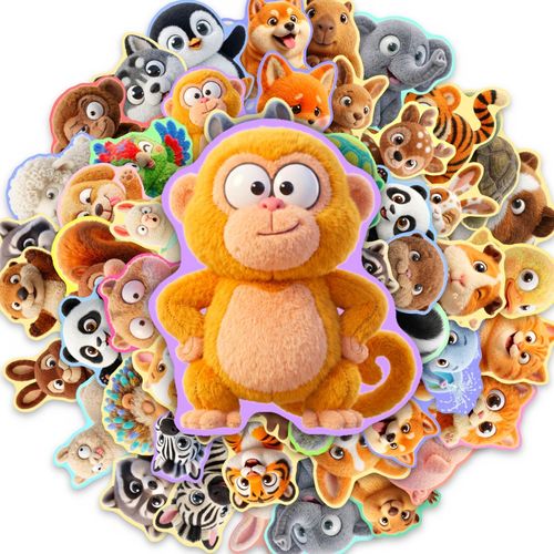Lot de 50 autocollants originaux sur le thème des animaux, décalcomanies décoratives avec expressions amusantes d'animaux, adaptés pour ordinateurs portables, gobelets, téléphones, journaux, albums de scrapbooking, pare-chocs, skateboards, motos, bagage