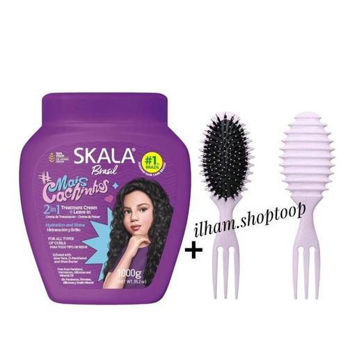 Crème Coiffante Mais Cachinhos Enfants& Adultes (1000g)+1 Brosse à Cheveux Bouclés (couleur brosse aléatoire)