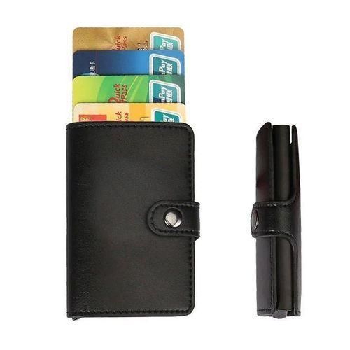 Portefeuille Automatique Noir Slim – Porte-Cartes Intelligent avec Éjection Rapide et Protection RFID