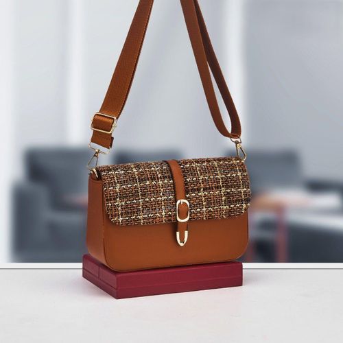 Sac à Bandoulière Marron Texturé – Élégance Moderne & Détails Raffinés