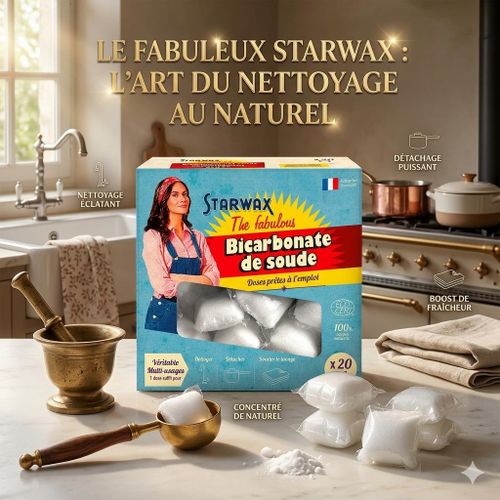Dosettes Bicarbonate de Soude 20 x 20 g – Nettoyage Puissant et Écologique, Multi-Surfaces, Linge et Cuisine