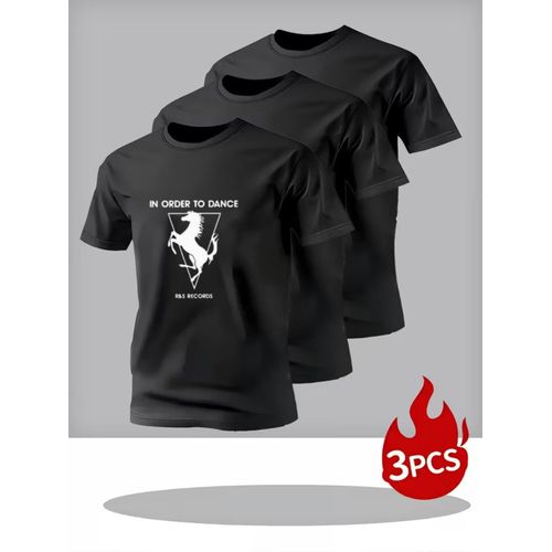 Nouveau Ensemble Tendance 3 Pièces à Manches Courtes Respirant avec Impression "IN ORDER to DAN