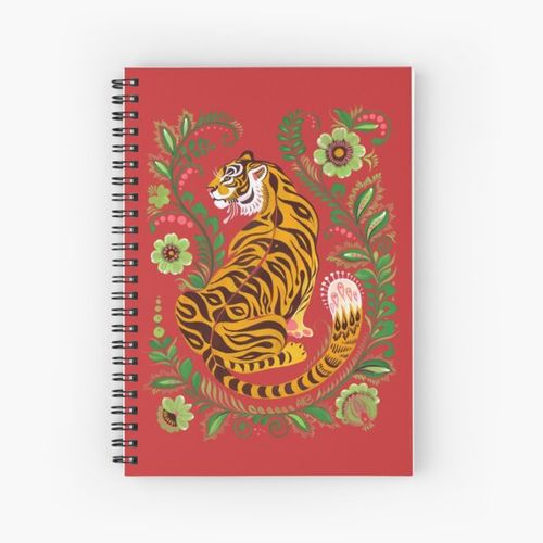 Tiger Folk Art Spiral Notebook Bloc note