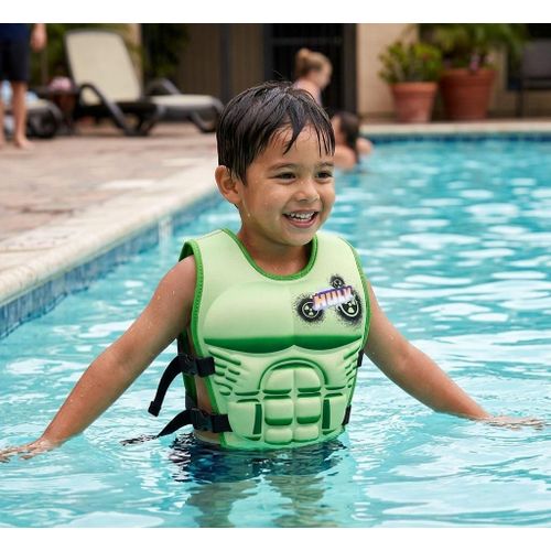 Gilet de Sauvetage et d'Aide à la Flottabilité pour Enfants, Motif Hulk (2-5 ans).