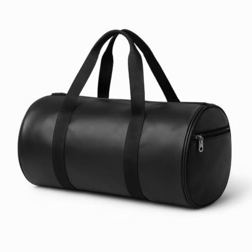 Sac de voyage cylindrique, sac de sport noir imperméable avec deux poignées Format 20L (44 x 24 cm)