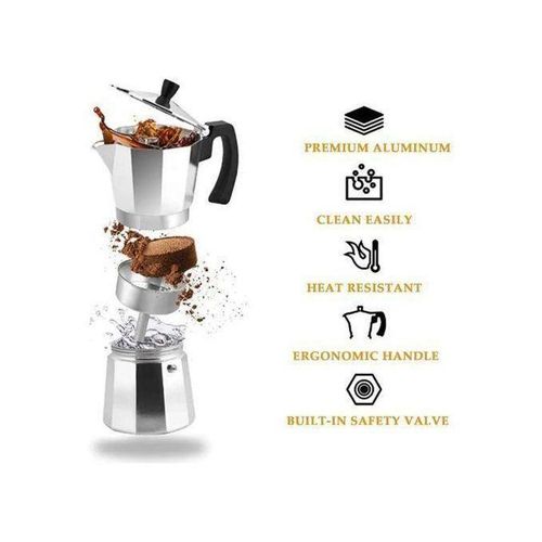 Cafetière Italienne Moka en Aluminium Premium Savourez un Café Riche à la Maison
