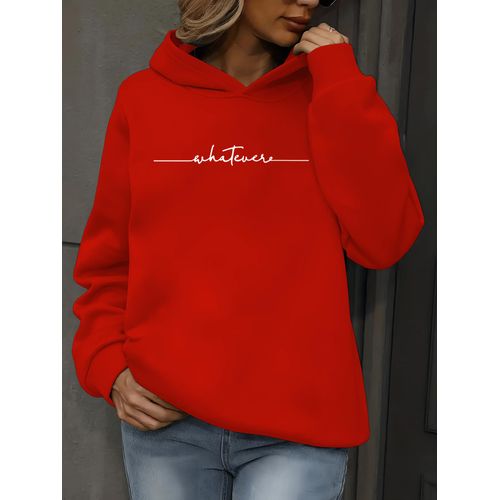 Sweat à capuche à manches longues avec imprimé de lettres, sweat-shirt décontracté pour l'automne et l'hiver, vêtements pour femmes