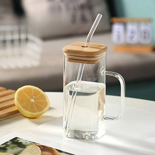PACK 2 PCS tasse Avec couvercle et paille Verres rutilisables pour caf glac jus soda boissons