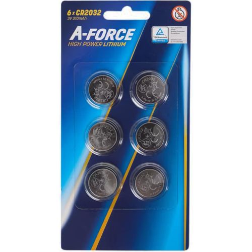 Piles bouton x6 lithium CR 2032 230mAh 3V - Made in GERMANY