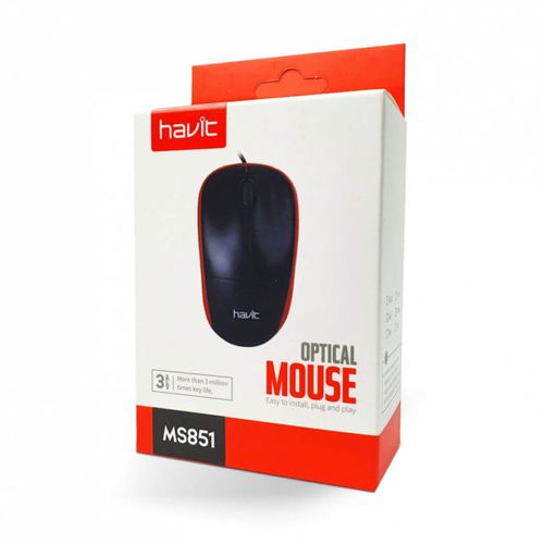 Souris Avec Cable - MS851 - Souris Optique - USB - Noir