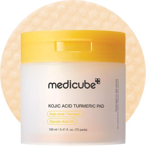 Pads Toniques Clarifiants Acide kojique Curcuma - Disques à l'acide kojique et au curcuma - 70 disques