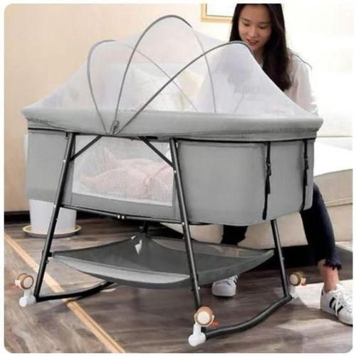 Lit bb pliable portable berceau de voyage avec moustiquaire intgre lit bb double position fixe ou bascule avec panier de rangement berceau scuris et confortable pour maison et dplacement