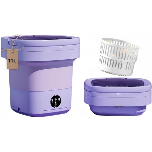 غسالة محمولة قابلة للطي بسعة كبيرة مع تنظيف عميق للملابس الصغيرة مثل ملابس الأطفال والملابس الداخلية. تصميم مدمج مناسب للشقق والفنادق.