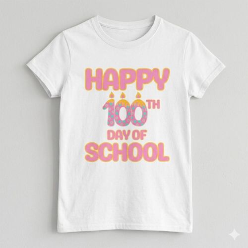 T-shirt Femme - Design "100 Jours d'École" - Blanc