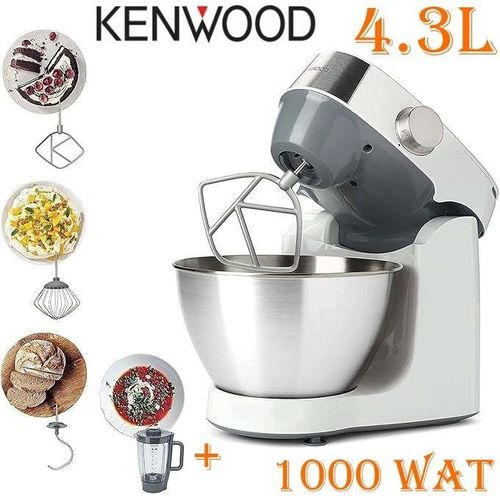 Robot pétrin multifonctions 4,3 Litres + bol 1.5 L ,1000W Blanc