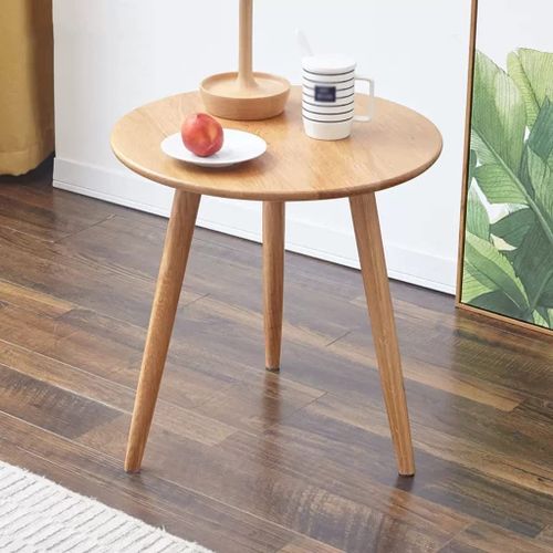 Table Basse Ronde En Bois Rustique - Ivan - 40*50cm