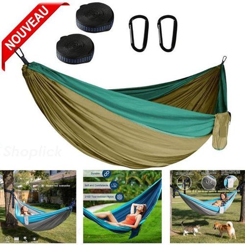 Hamac Parachute Double Ultra Léger avec Sangles Incluses – Confort Optimal pour Camping, Jardin et Voyage
