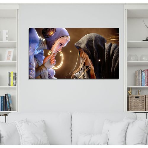 Tableau decoratif Street Fighter 6 Ingrid Vs M Bison - Mural - taille en choix