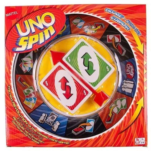 Jeux de Société,Mattel jeux UNO SPIN, jeu de société Spin, licence cartes à jouer, jeu et jouets de fête, Jeu de cartes avec plateau