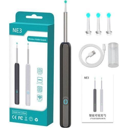 Nettoyeur doreille intelligent avec camra HD Otoscope sans fil NE3 rechargeable Type-C pour inspection visuelle facile et prcise