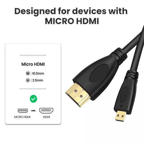 Câble Mâle vers Mâle, Compatible Micro HDMI vers HDMI