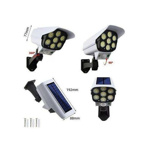 Lampe solaire en forme de camra de rue avec tlcommande et dtecteur de mouvement nergie solaire pour usage extrieur