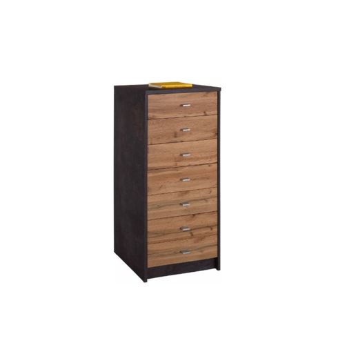 Chiffonnier 4-YOU 7 Tiroirs - Noir Chêne