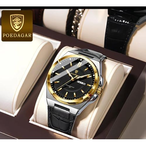 Nouvelle Montre-bracelet Homme 2026 à Quartz en Acier Inoxydable avec Calendrier Lumineux Étanche Style Affaires Luxe