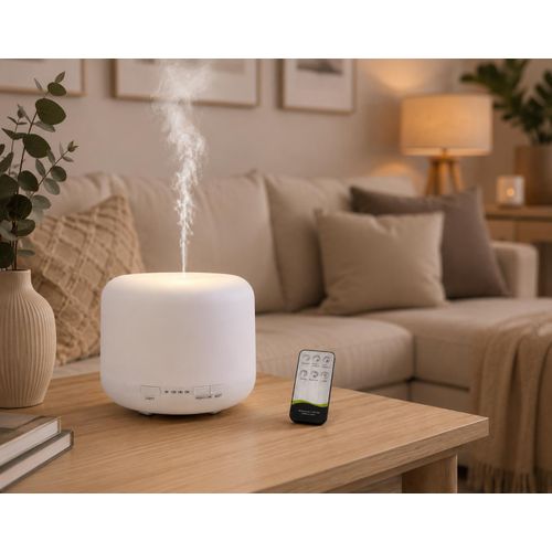 Humidificateur d'Air & Diffuseur d'Huiles Essentielles 500ml LED RGB avec Télécommande