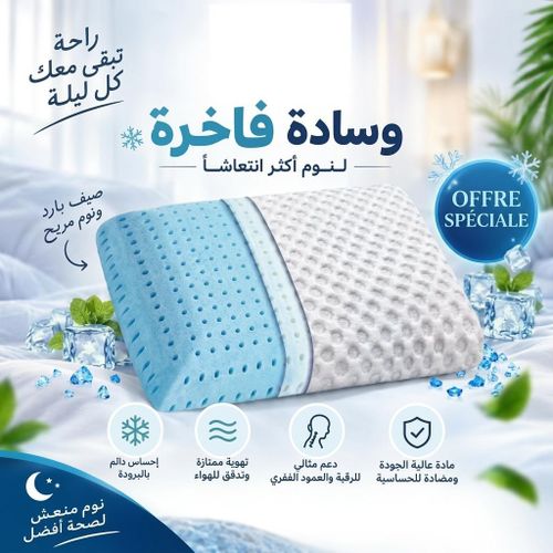Oreiller à Mémoire de Forme avec Fonction de Massage, Qualité Supérieure.