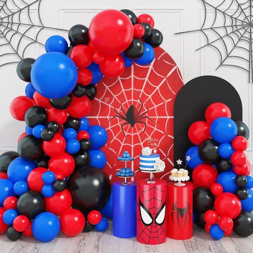 Ballon SpiderMan+40 Ballons Rouge Noir Bleu Trés Bonne Qualité