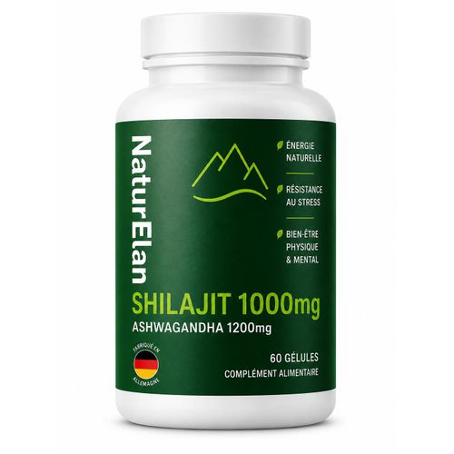 Shilajit 1000 mg & Ashwagandha 1200 mg – 60 Gélules