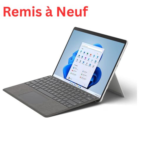 Surface Pro 8 - 13" Tactile 120Hz - Intel i56 11eme - 8Go - 256Go SSD - Platine - REMIS À NEUF
