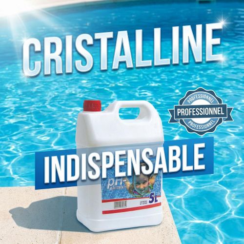 Swim-N-Clean pH Moins Liquide 5L - Réducteur de pH Professionnel pour Piscine - Eau Cristalline