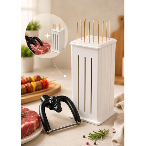 Kit de préparation kebab et viande – Machine à brochettes + Outil de découpe de graisse