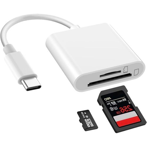 Lecteur de Carte USB C SD, Adaptateur de Carte SD de Type C SD Card Reader SD/Micro SD, Lecteur de Carte Mémoire pour iPhone 15, Mac, iPad Pro Air 2020/2021, Galaxy S21/S22/S23, Xiaomi