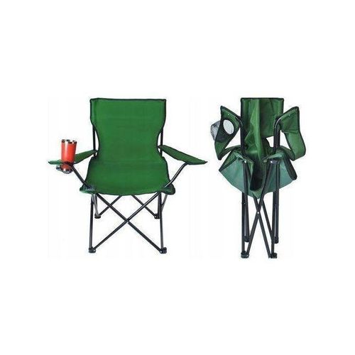 Chaise de camping pliante avec porte-gobelet, Siège extérieur léger, Portable et pratique, Vert
