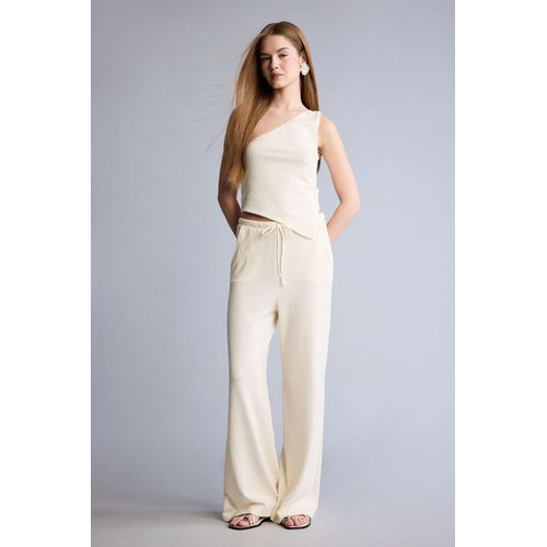 Pantalon Jambe large Femme Écru