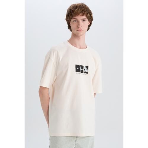 T-shirt Homme en coton - Écru - E3792AX.