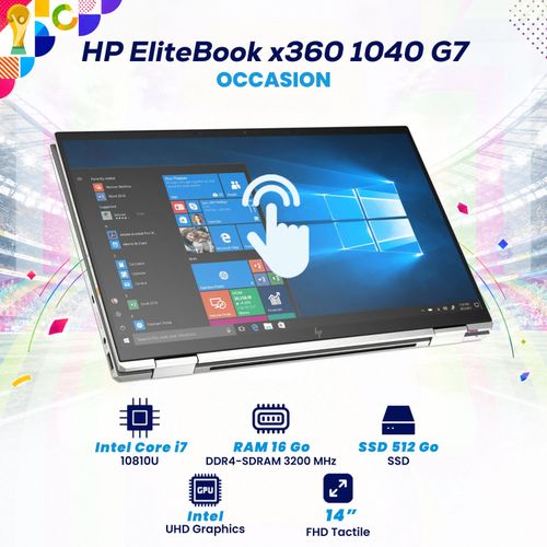 EliteBook x360 1040 G7 Intel Core i7 10e Gen 16Go 512Go SSD 14 Tactile - Occasion