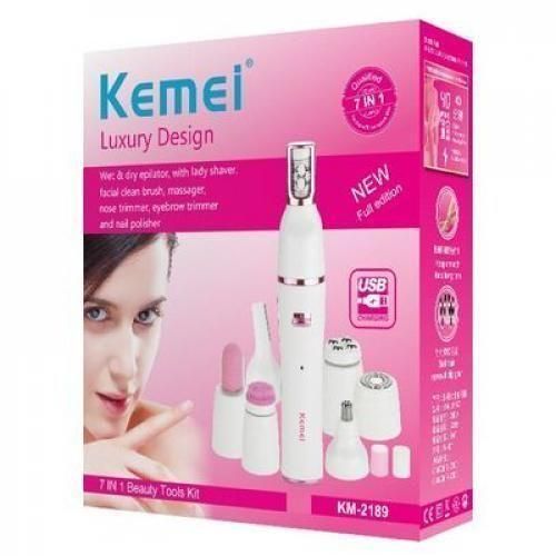 آلة إزالة الشعر KM-2189، 7 قطع