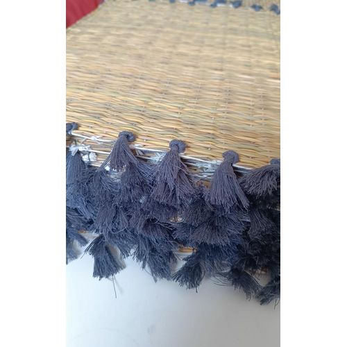 Lot 2 Sets de table marocain artisanal à pompons Gris
