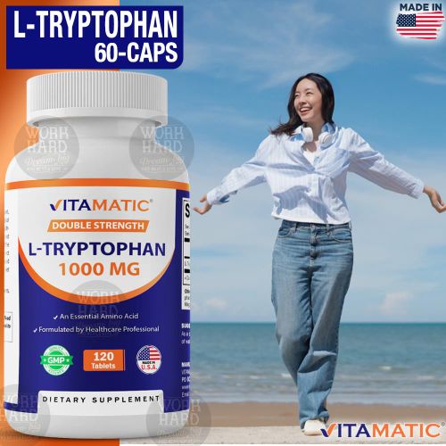 L-Tryptophan 1000mg favorise la relaxation 120 Tablets